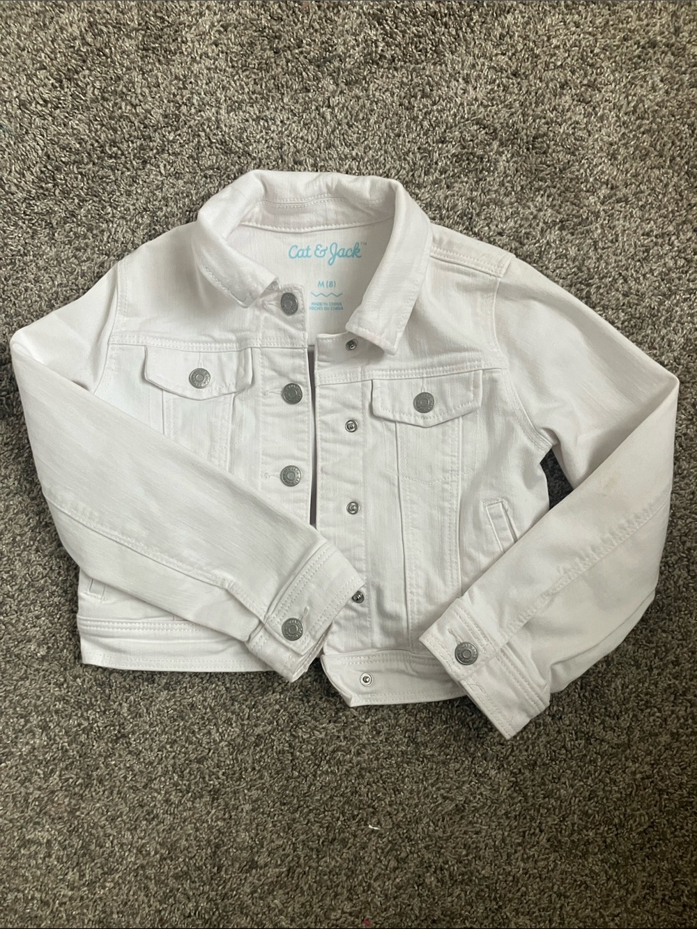 Cat & Jack White Girls' Denim Jacket - Button Front